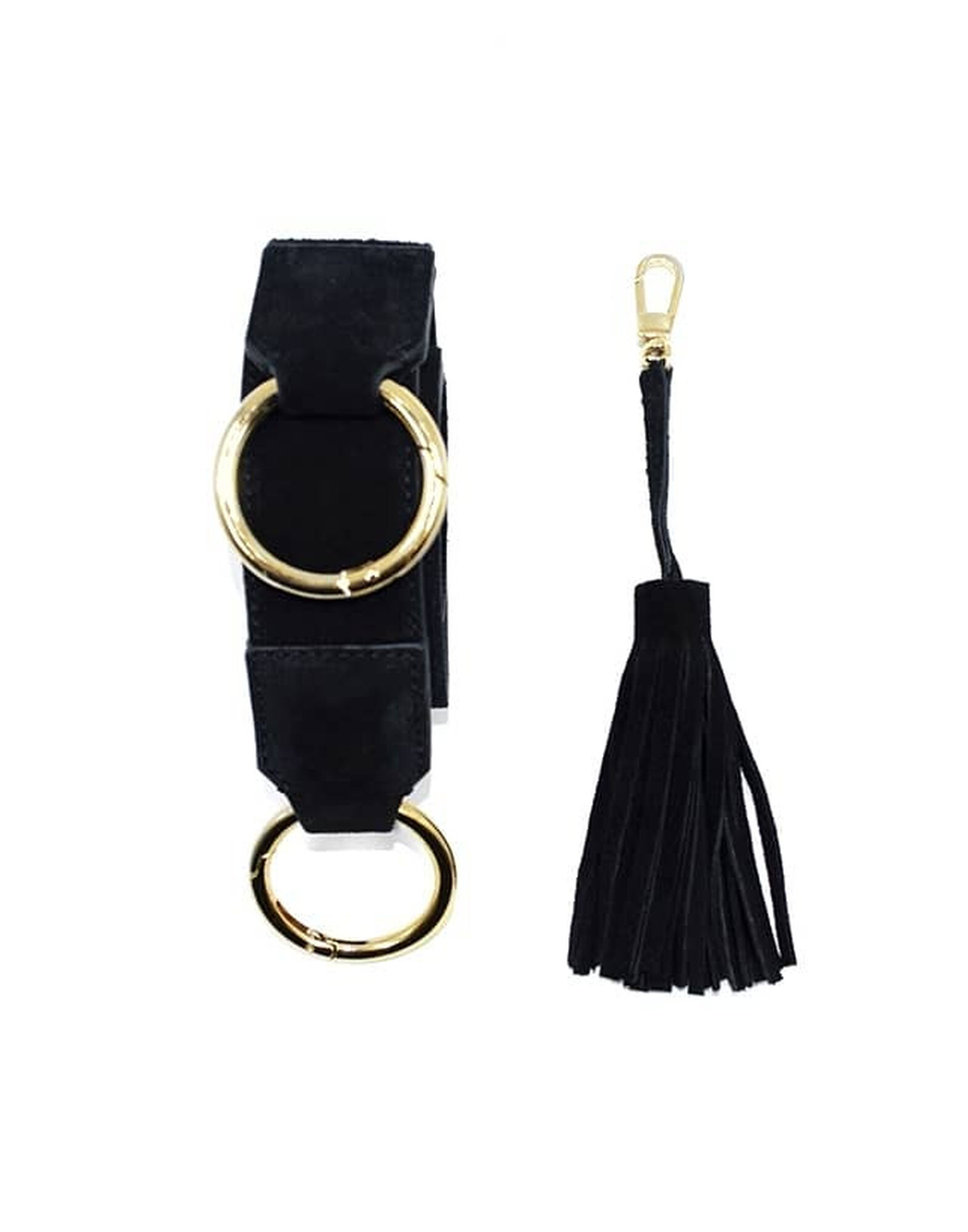 Black suede leather bag ARTISTE, red mouth embroidery |Gloria Balensi