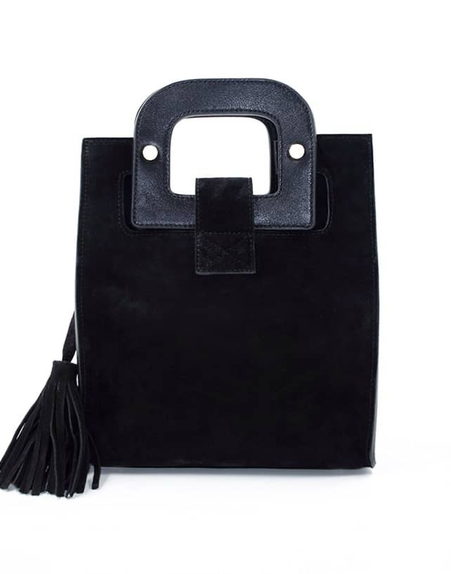 Sac en cuir noir velours ARTISTE, bouche rose |Gloria Balensi