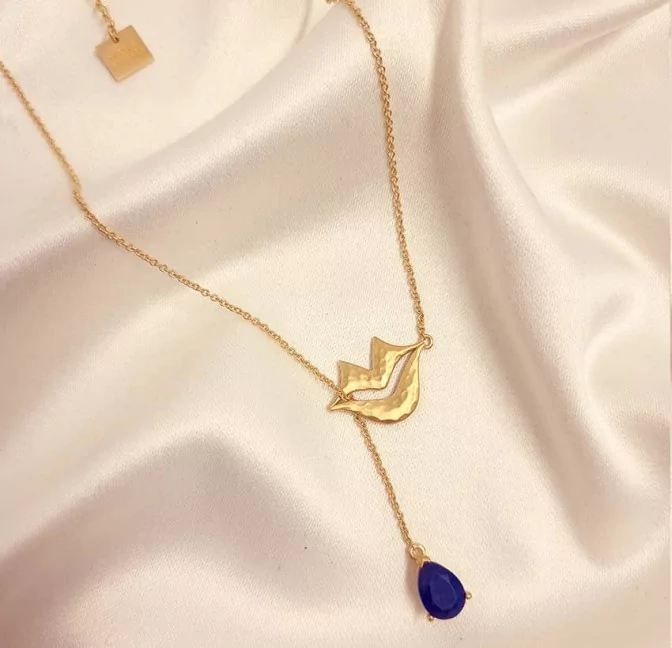 HÉRA chain necklace with Lapis lazuli |Gloria Balensi