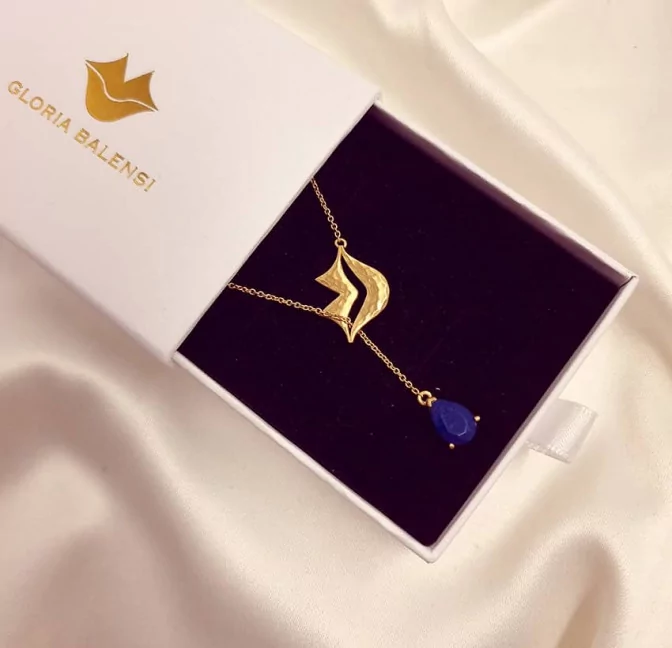 HÉRA chain necklace with Lapis lazuli |Gloria Balensi