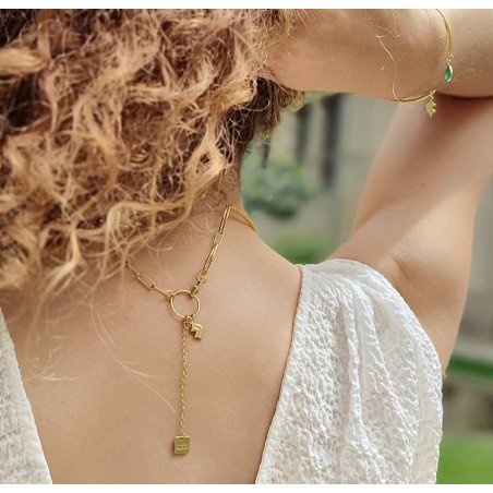 NAYA torque necklace with green Onyx | Gloria Balensi jewellery