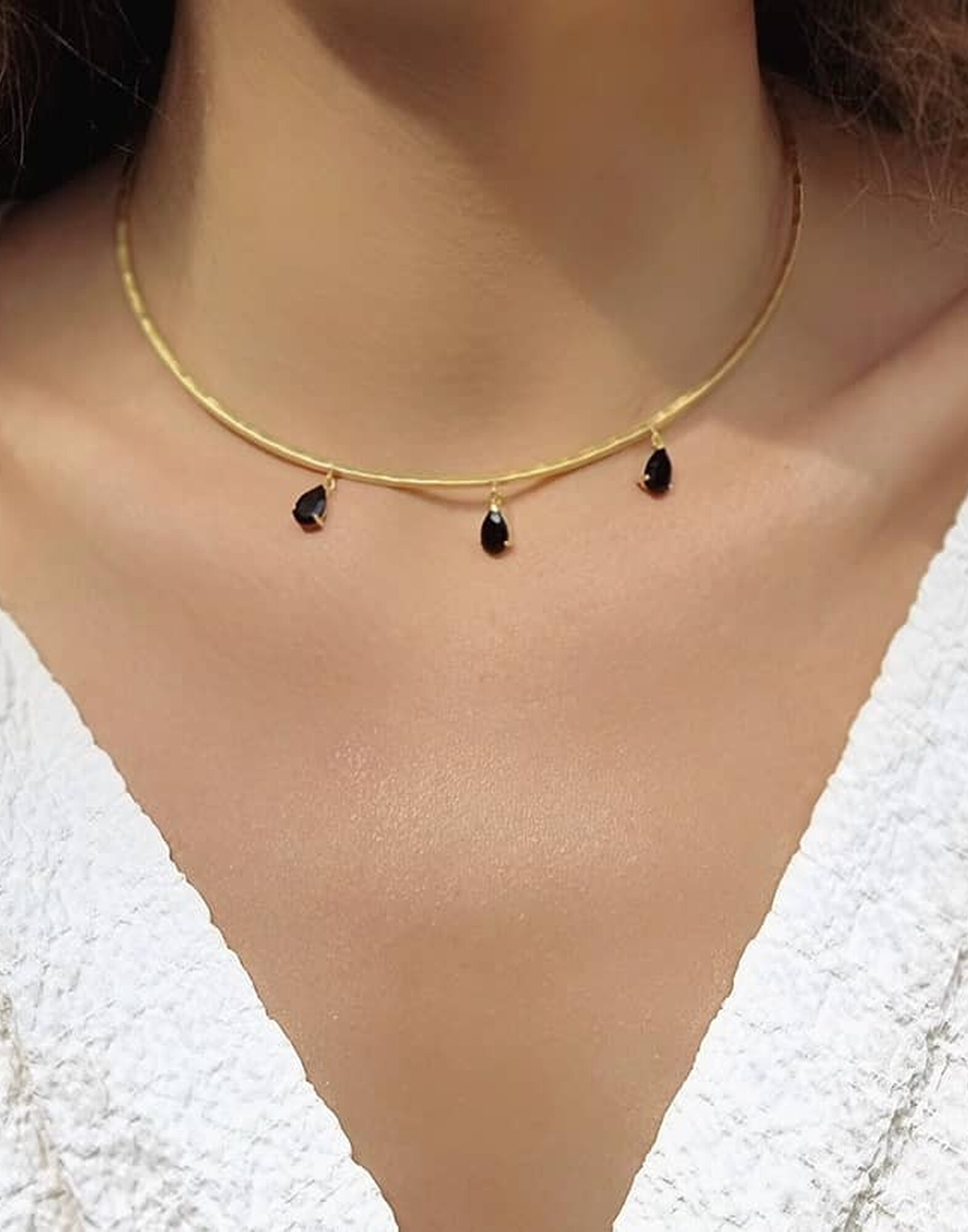 NAYA torque necklace with black Onyx |Gloria Balensi