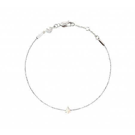 925 silver cord bracelet, moonstone pear stone | Gloria Balensi