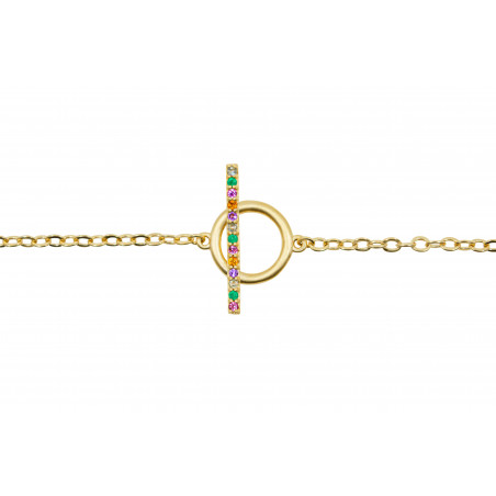 Bracelet toggle THÉODORA plaqué or, avec pierres semi-précieuses vue 3 |Gloria Balensi