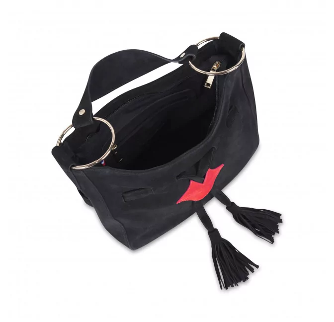 Black and red MIKI CITY soft tote bag |Gloria Balensi