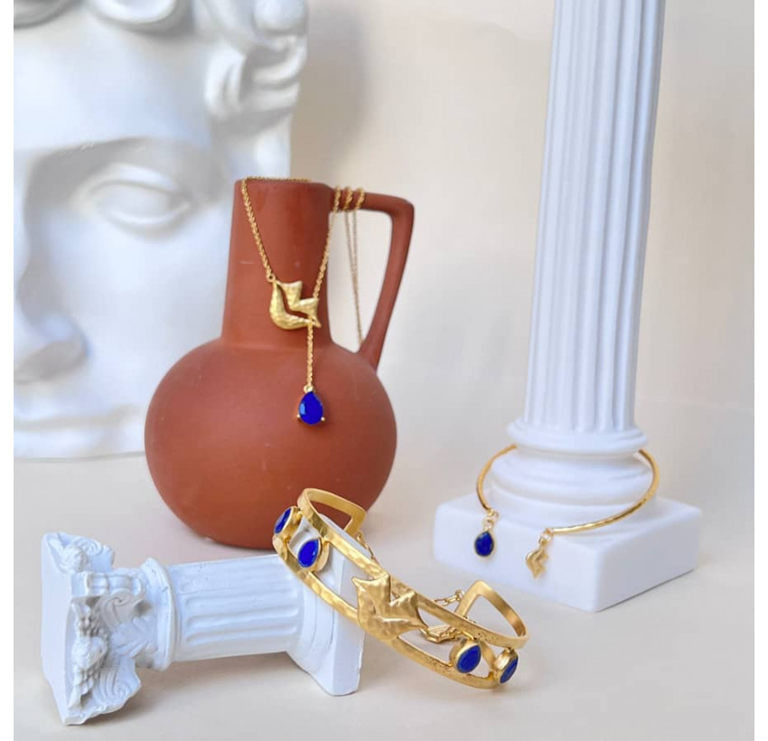 HÉRA chain necklace with Lapis lazuli | Gloria Balensi jewellery