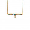 Necklace chain bar OTTOMAN gold plated with semi-precious stones set