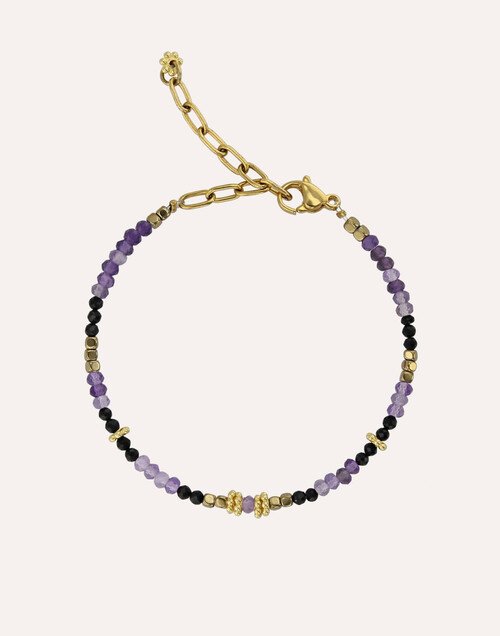 OSIRIS bracelet in amethyst and black spinel |Gloria Balensi