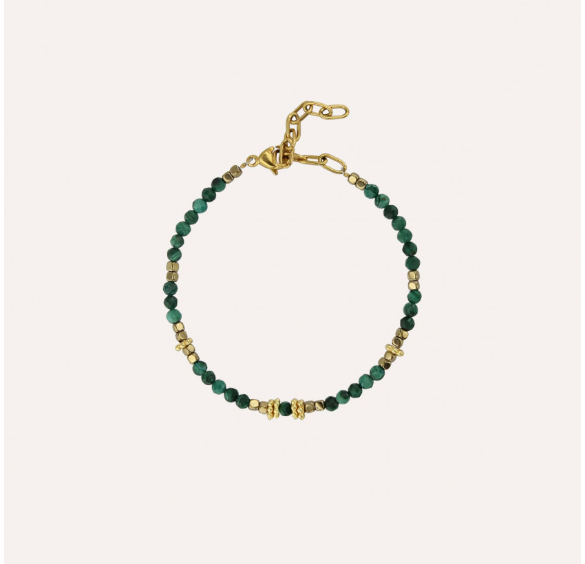 Bracelet malachite OSIRIS| Gloria Balensi bijoux