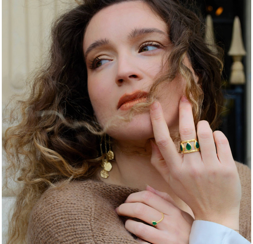 Antique gold adjustable ring Amalia 6  | Gloria Balensi