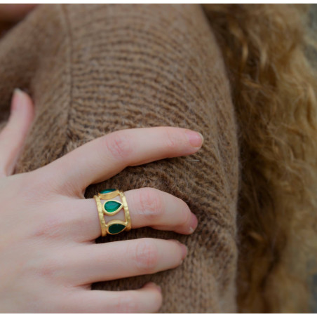 Antique gold adjustable ring Amalia 5  | Gloria Balensi
