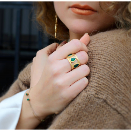 Antique gold adjustable ring Amalia 4  | Gloria Balensi
