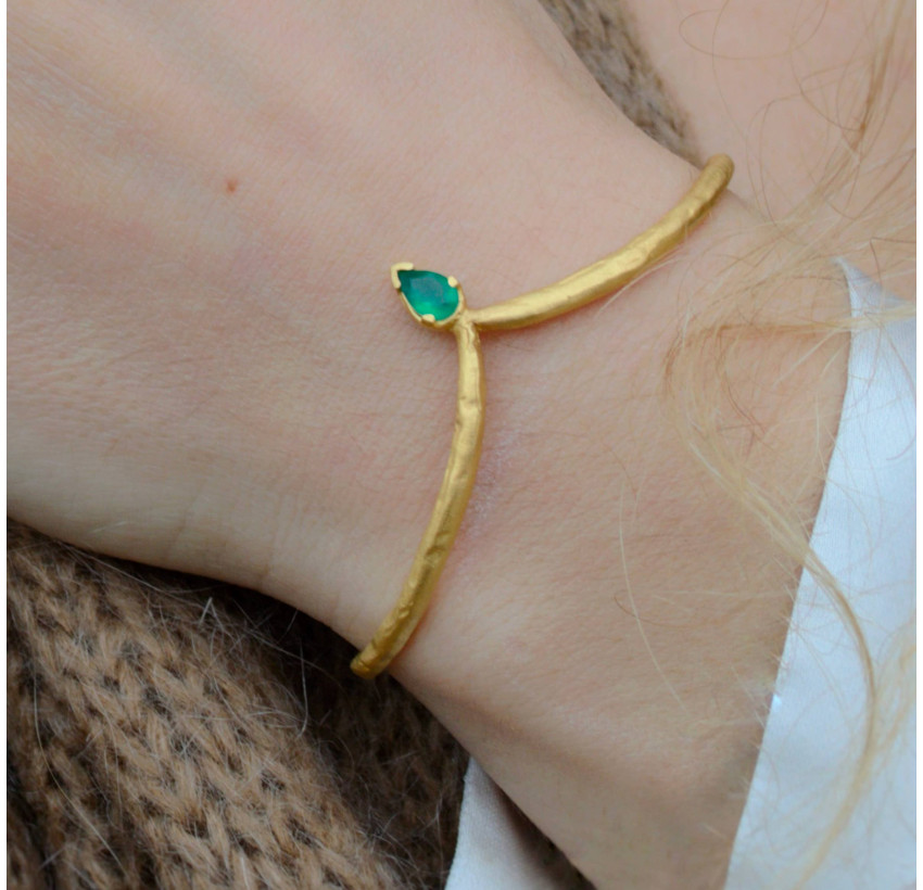 Antique gold bracelet with pear-shaped stone LILIA 2 | Gloria Balensi