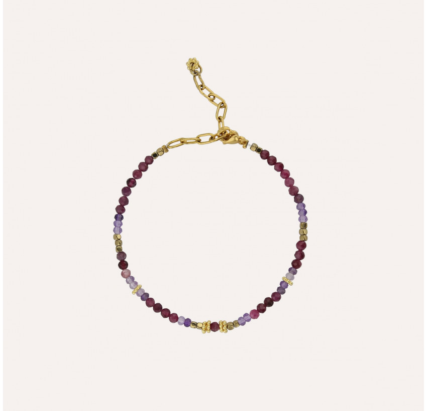OSIRIS bracelet in rubellite and amethyst | Gloria Balensi jewellery