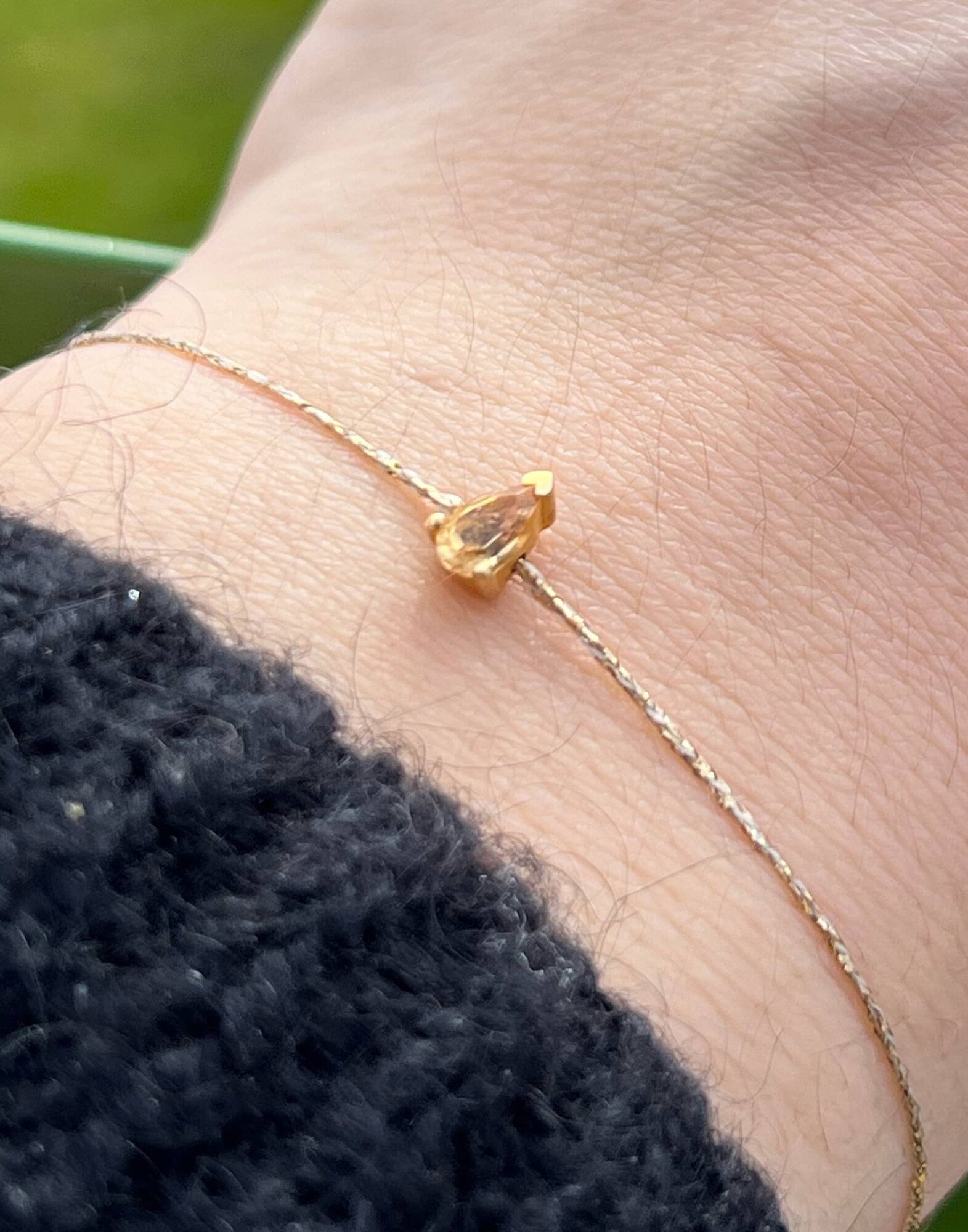 Bracelet cordon poire citrine GAÏA |Gloria Balensi Bracelet cordon poire citrine GAÏA |Gloria Balensi