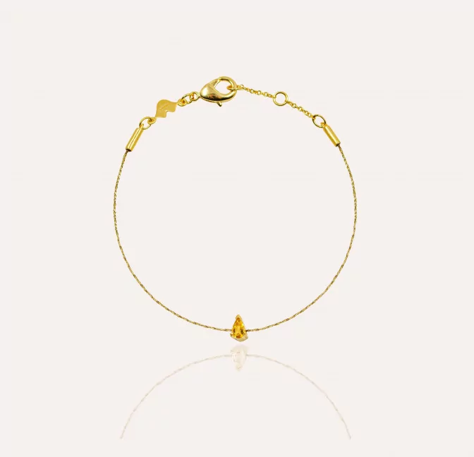 GAÏA citrine pear cord bracelet |Gloria Balensi