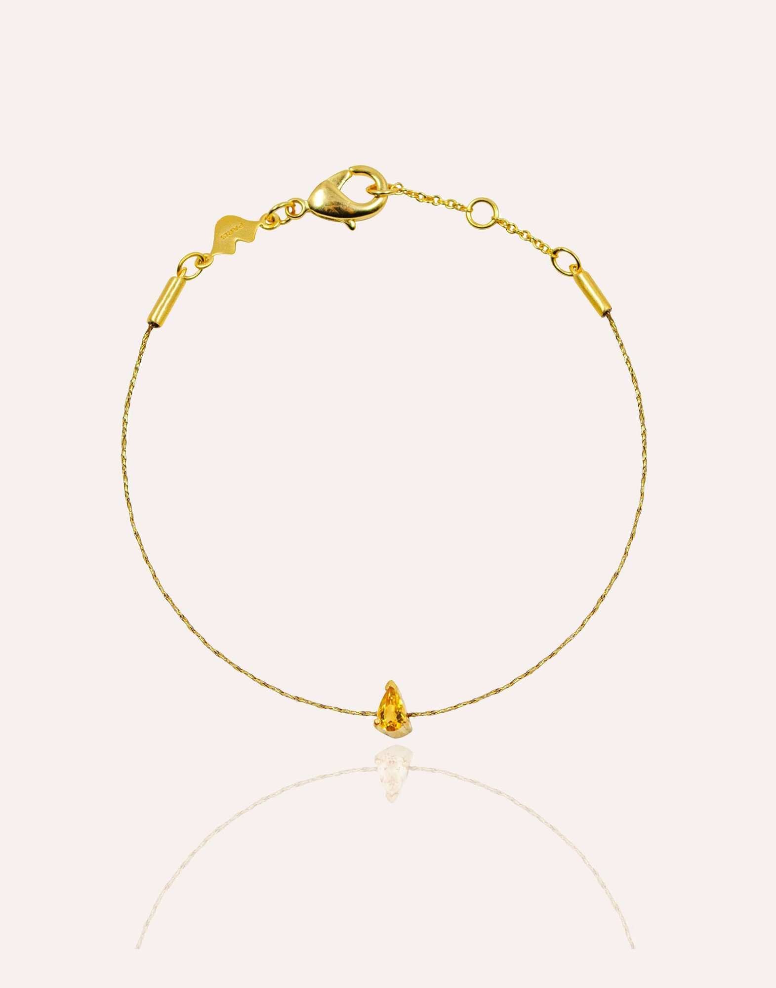 Bracelet cordon poire citrine GAÏA |Gloria Balensi Bracelet cordon poire citrine GAÏA |Gloria Balensi