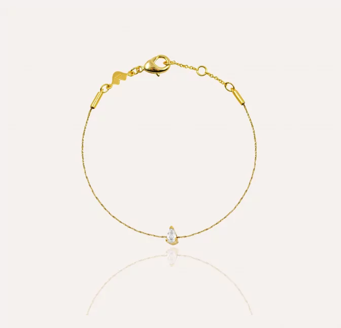 GAÏA zirconium pear cord bracelet |Gloria Balensi