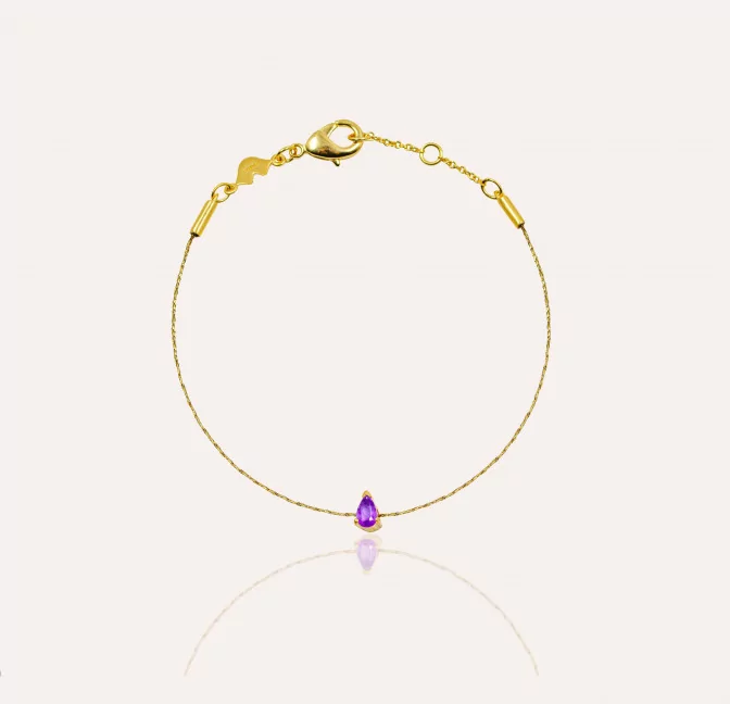 GAÏA amethyst pear cord bracelet |Gloria Balensi