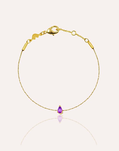 GAÏA amethyst pear cord bracelet |Gloria Balensi