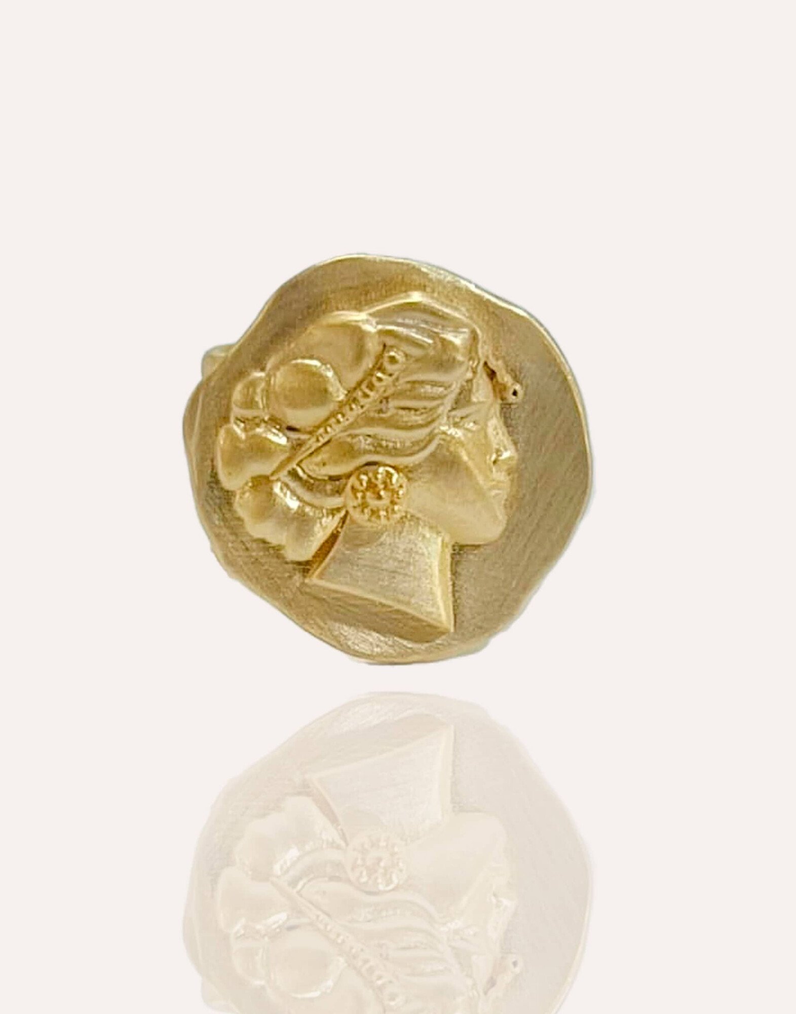 Bague ajustable MUSE style antique en laiton doré à l'or fin 18k |Gloria Balensi