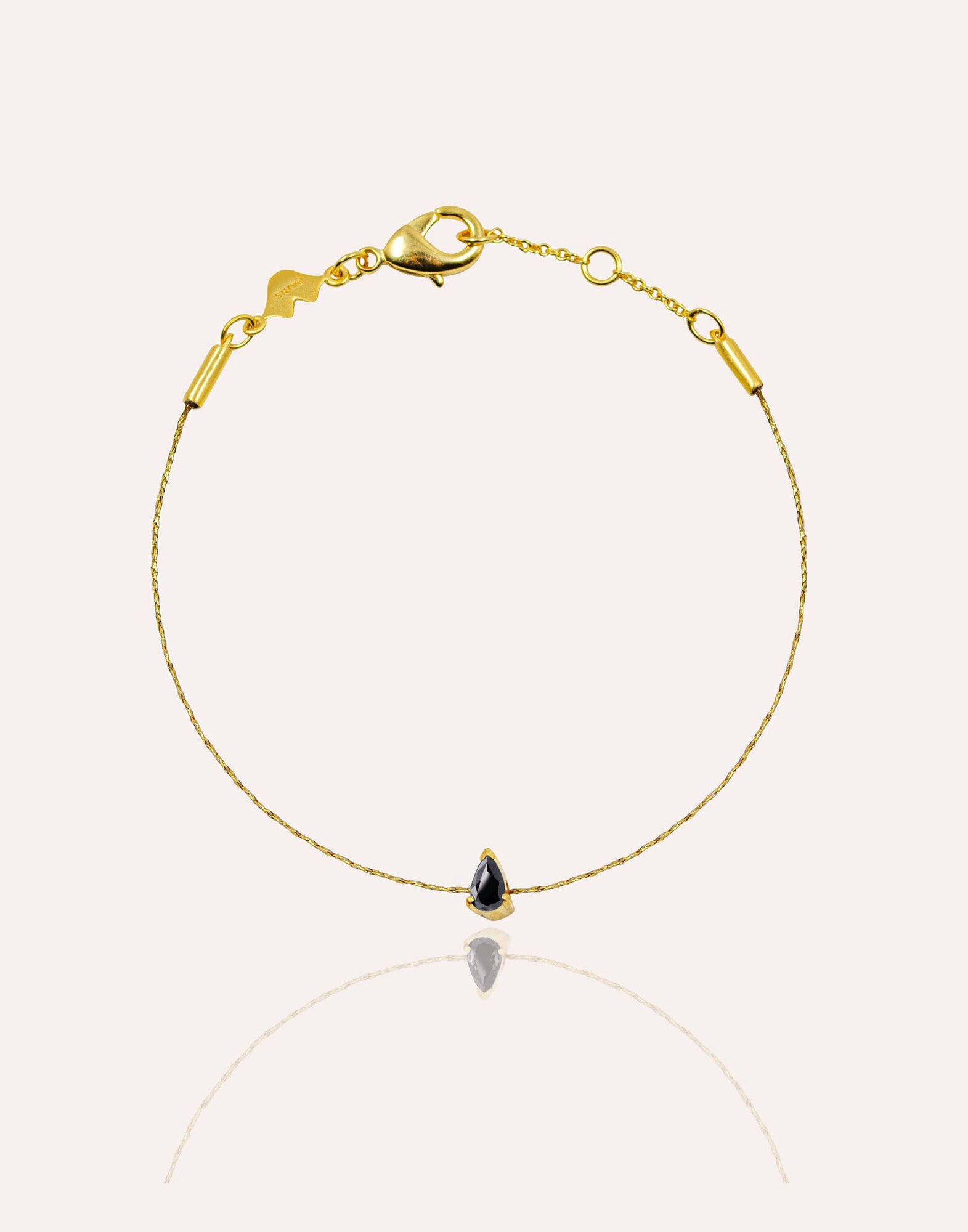 Bracelet cordon poire onyx noir GAÏA |Gloria Balensi Bracelet cordon poire onyx noir GAÏA |Gloria Balensi