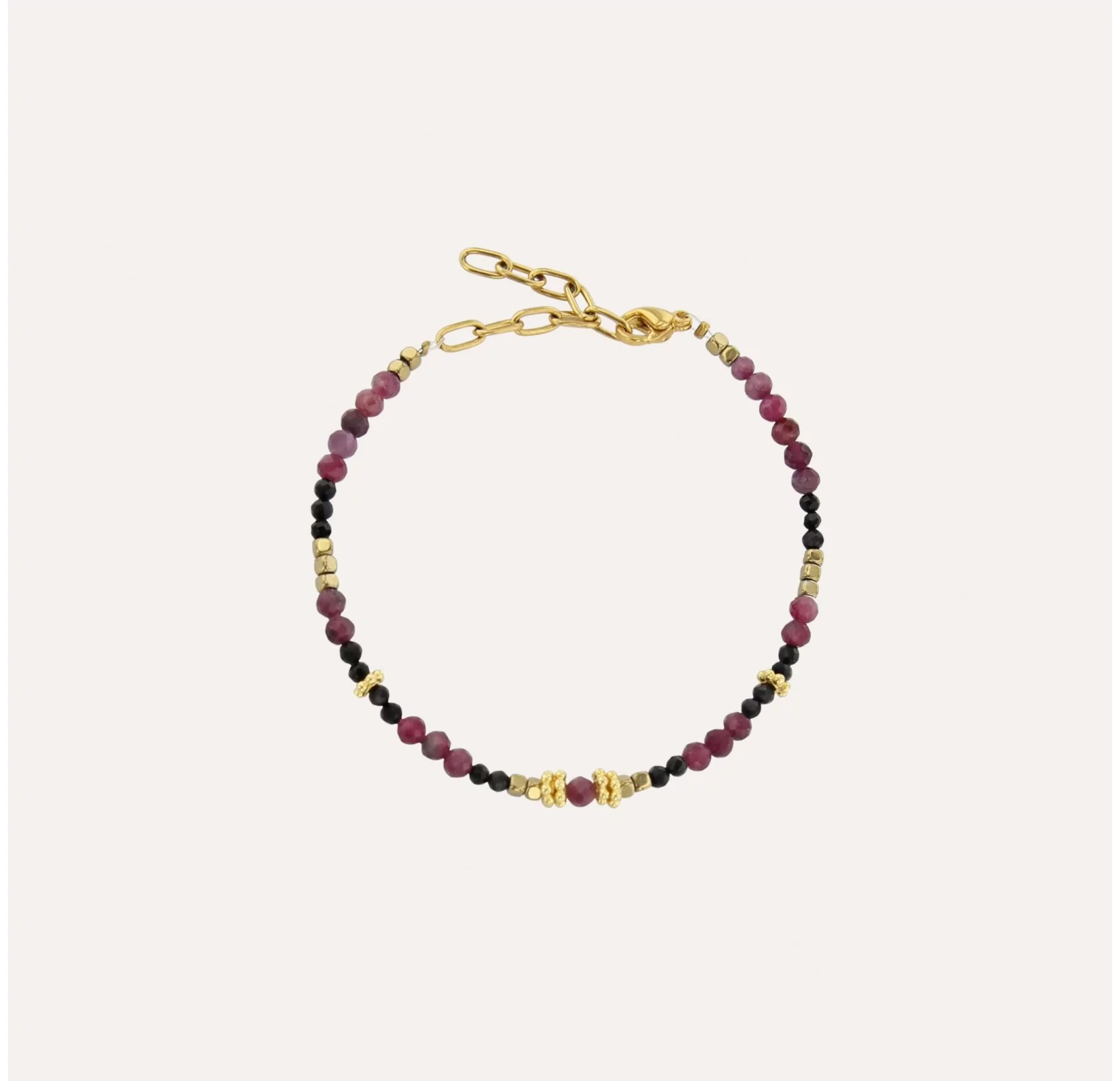 OSIRIS bracelet in rubellite and black spinel |Gloria Balensi
