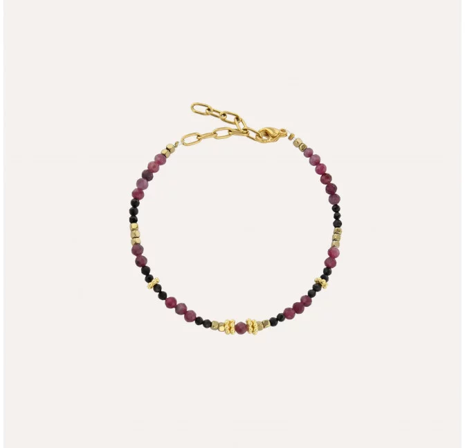 OSIRIS bracelet in rubellite and black spinel |Gloria Balensi