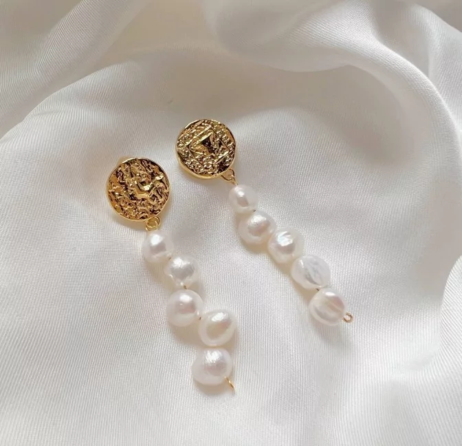 Earrings LILYA freshwater baroque pearls |Gloria Balensi