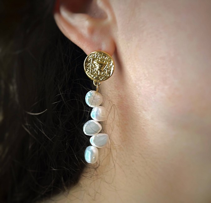 Boucles d'oreilles perles baroques d'eau douce LILYA | Gloria Balensi bijoux