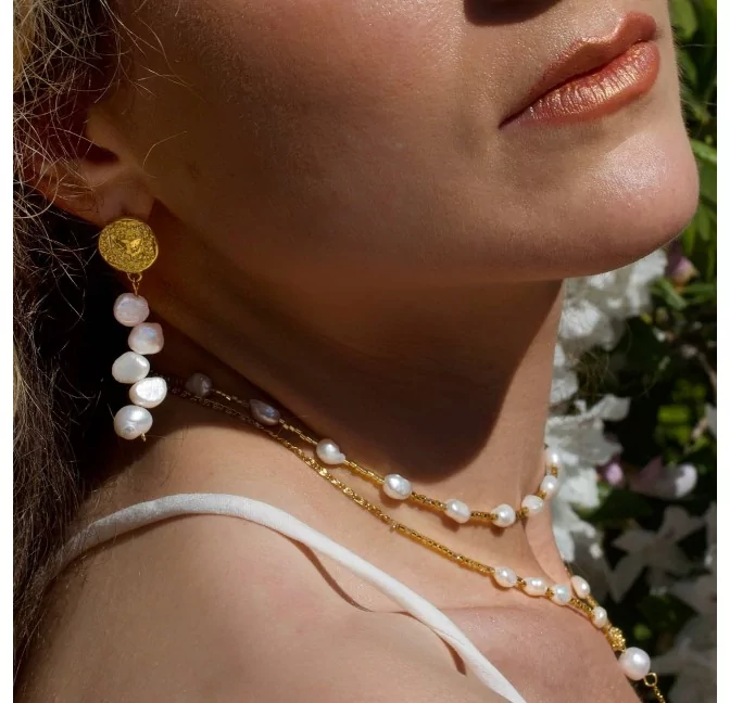 Earrings LILYA freshwater baroque pearls |Gloria Balensi