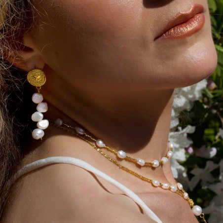 Boucles d'oreilles LILYA perles baroques d'eau douce | Gloria Balensi bijoux