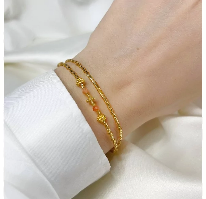 Bracelet pierre de soleil et perles LOU |Gloria Balensi