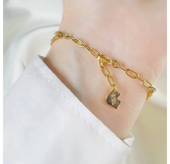 LOU bracelet in golden pearls and garnet |Gloria Balensi