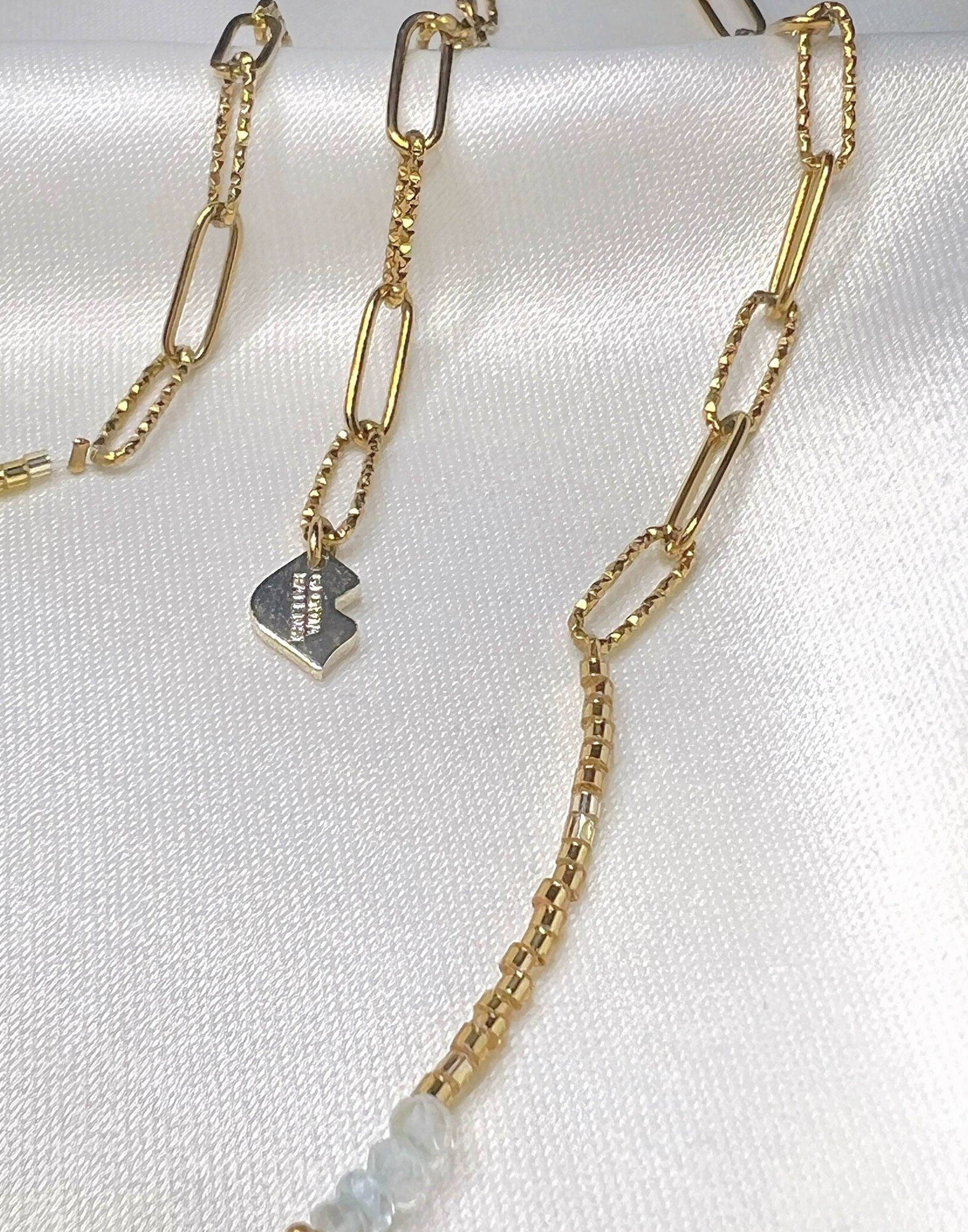 Aquamarine Flower Stainless Steel Necklace |Gloria Balensi