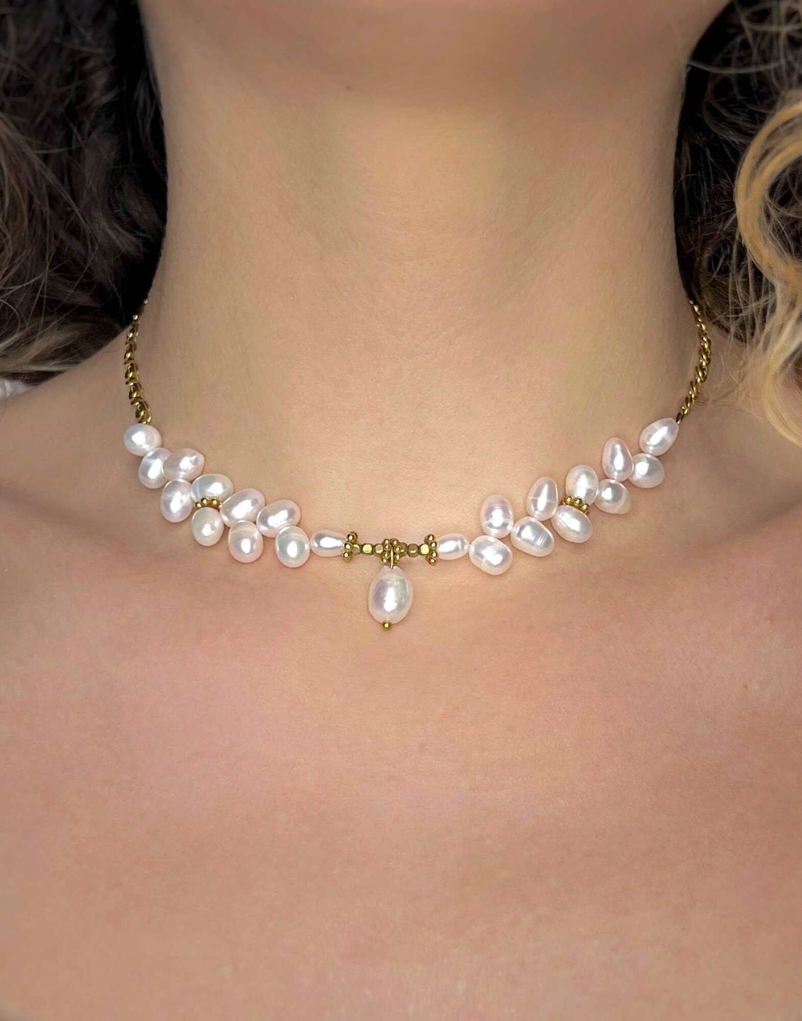 LAURIER Baroque Freshwater Pearl Necklace |Gloria Balensi