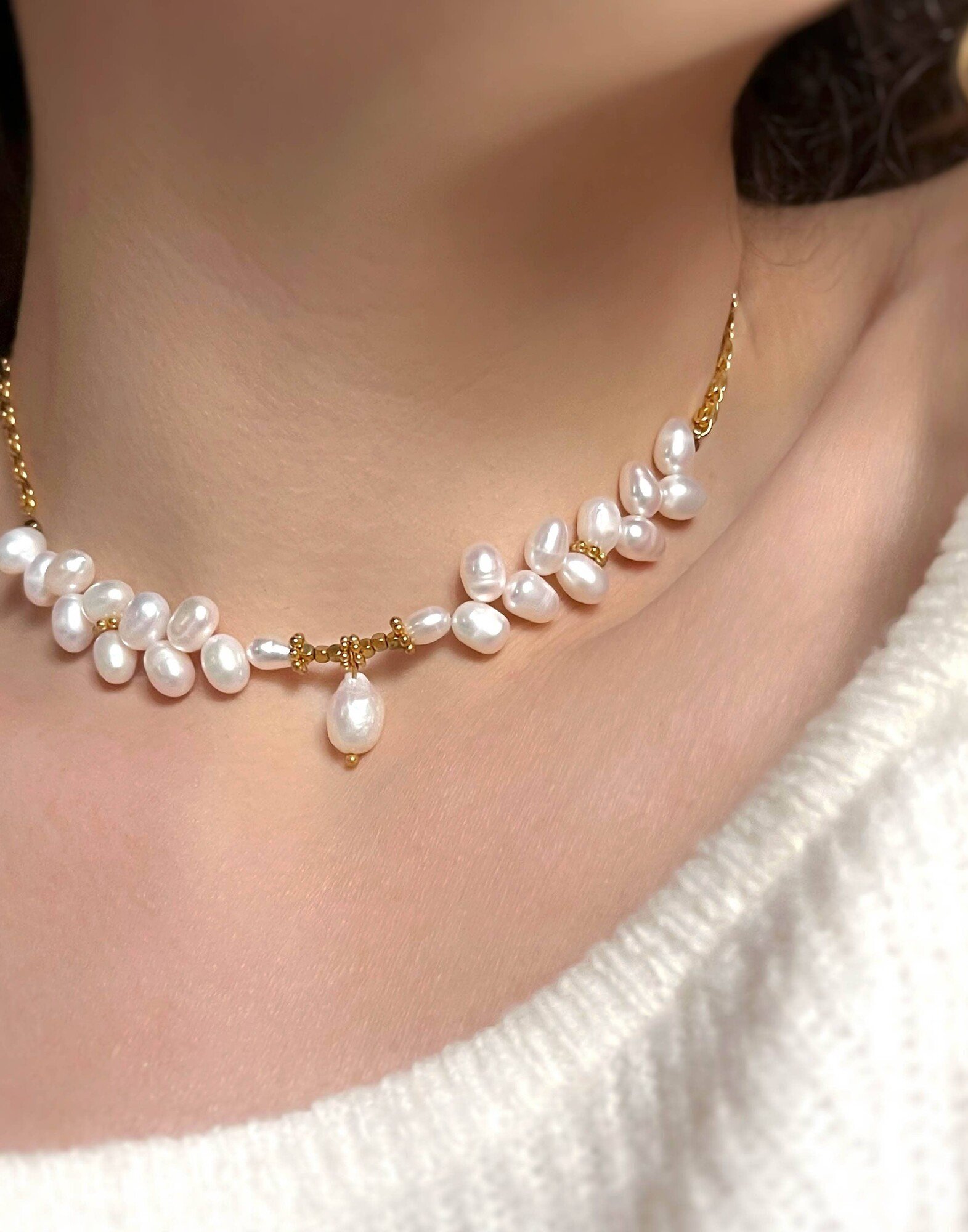 LAURIER Baroque Freshwater Pearl Necklace |Gloria Balensi