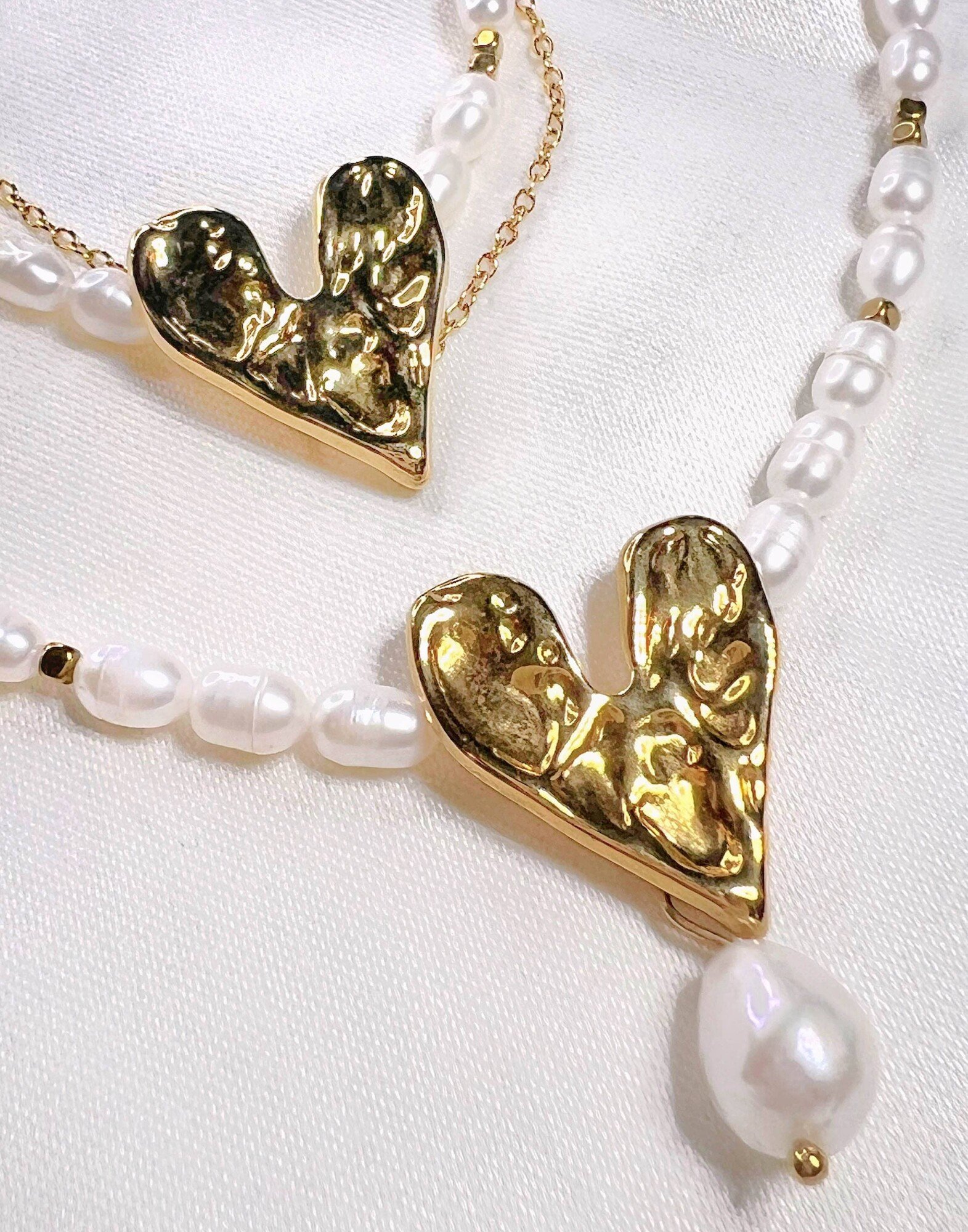 Bracelet de perles avec coeur en acier inoxydable | Gloria Balensi bijoux Bracelet de perles avec coeur en acier inoxydable | Gloria Balensi bijoux