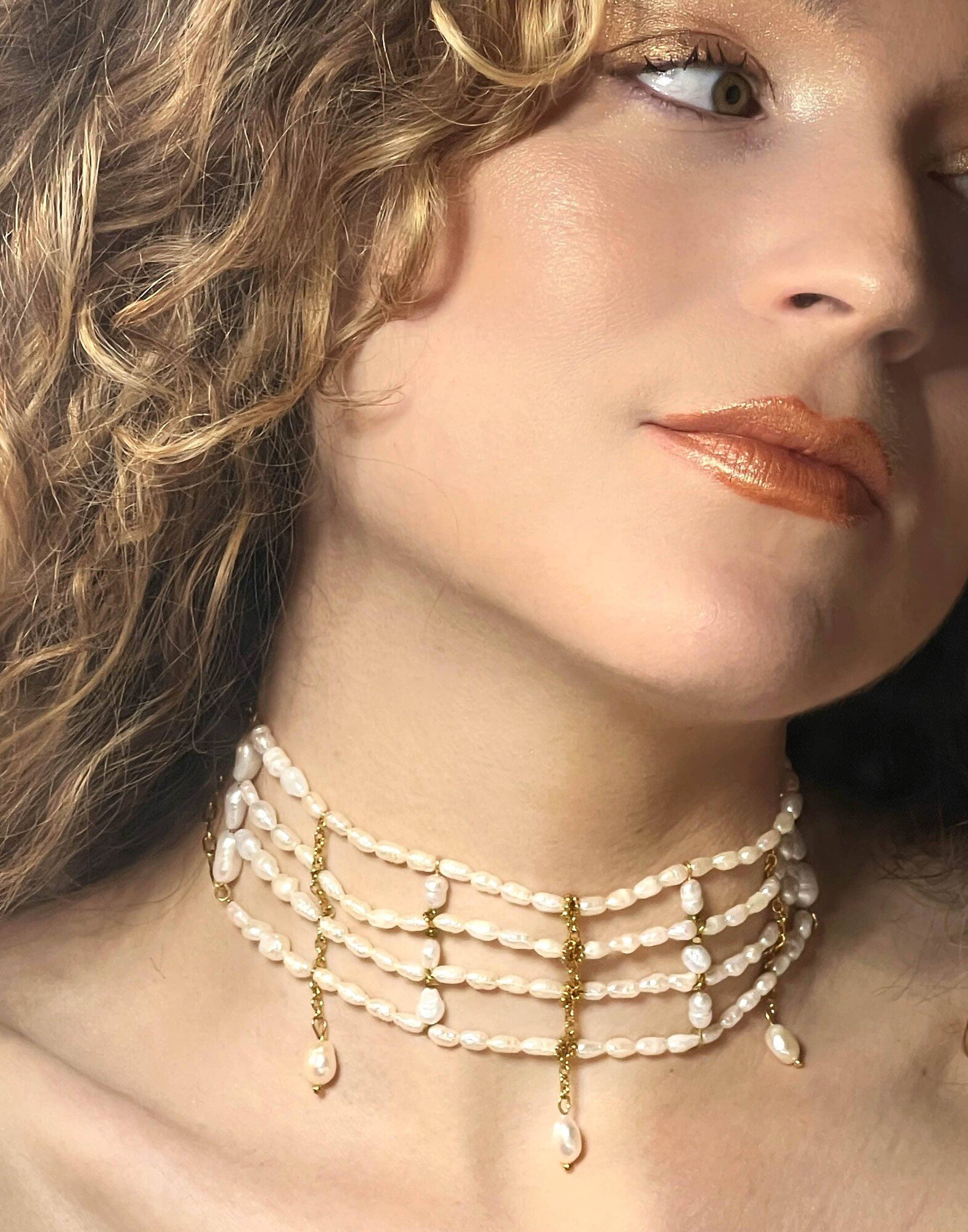 Collier choker multi-rang perles d’eau douce baroques PARIS | Gloria Balensi bijoux