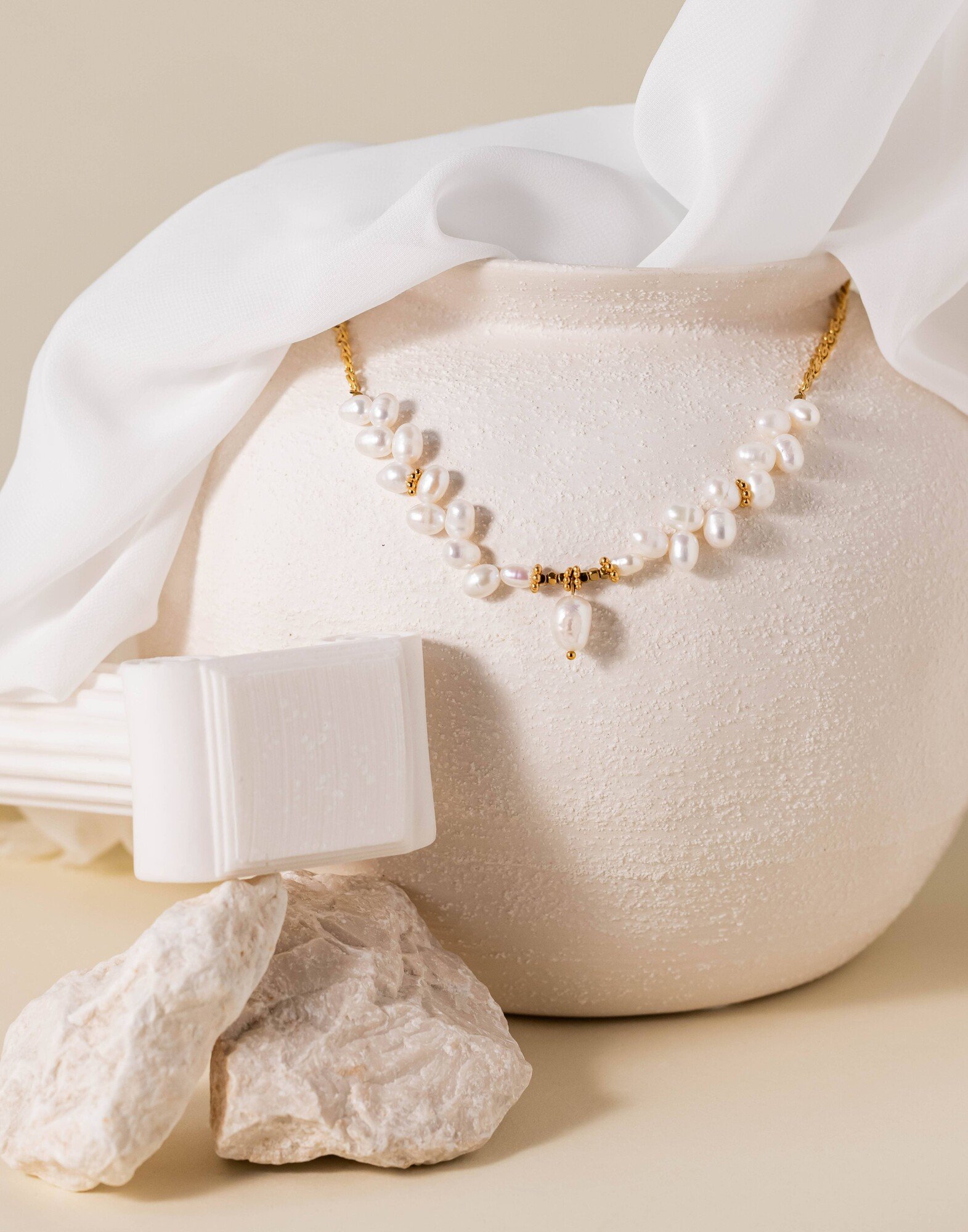 Collier choker perles d'eau douce baroques LAURIER |Gloria Balensi
