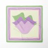 69cm silk square, MUSE mouth print silk twill - Lilac and green