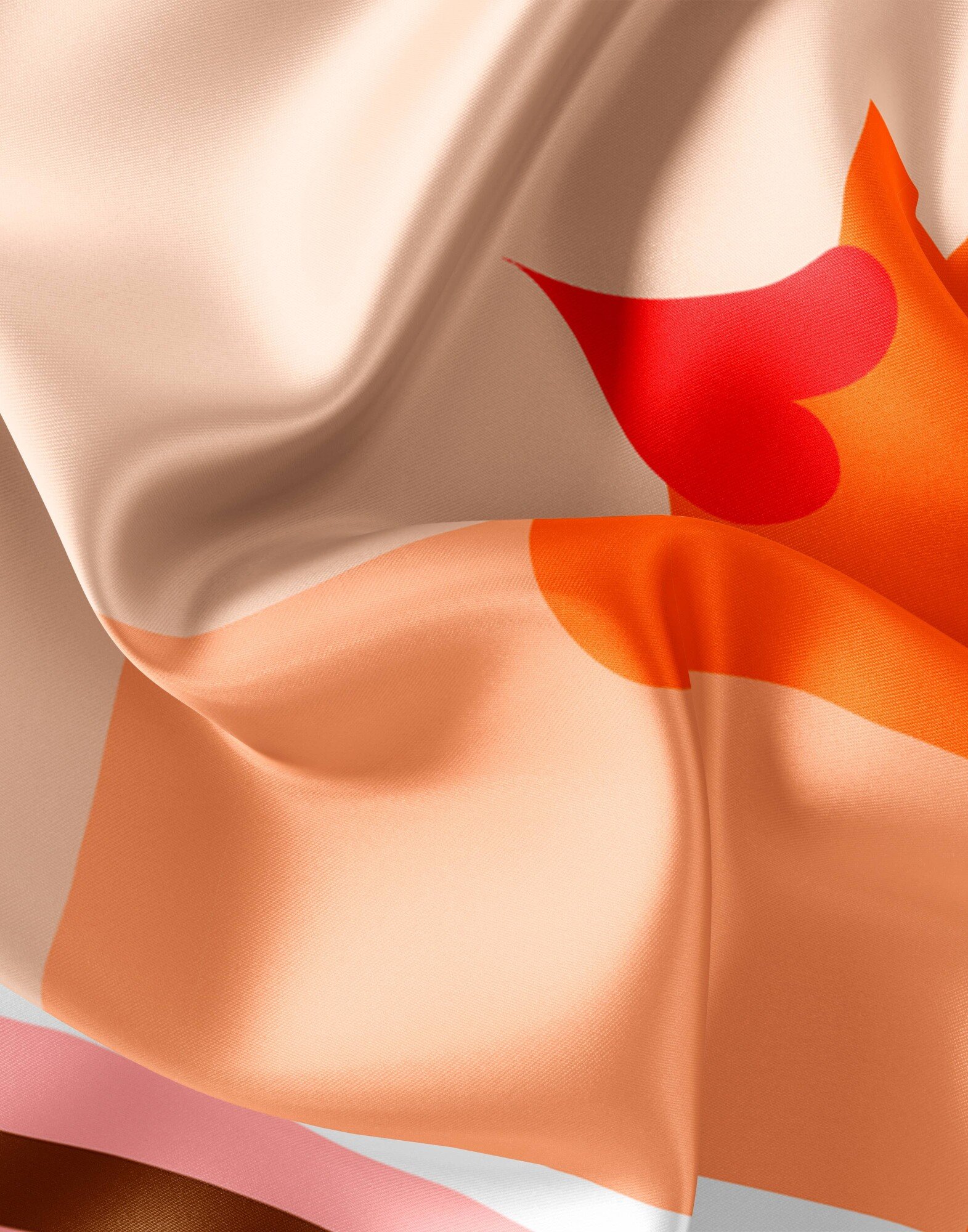 Foulard carré en twill de soie - imprimé LE BISOU orange 69cm| Gloria Balensi foulards