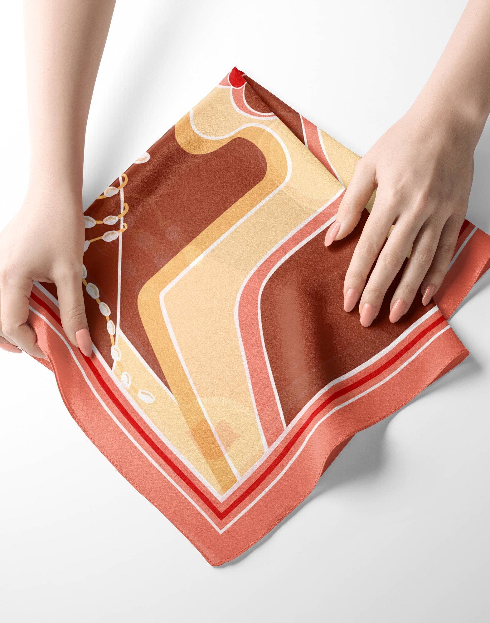 69cm silk twill square, TOI ET MOI print - Pink|Gloria Balensi scarves 69cm silk twill square, TOI ET MOI print - Pink|Gloria Balensi scarves