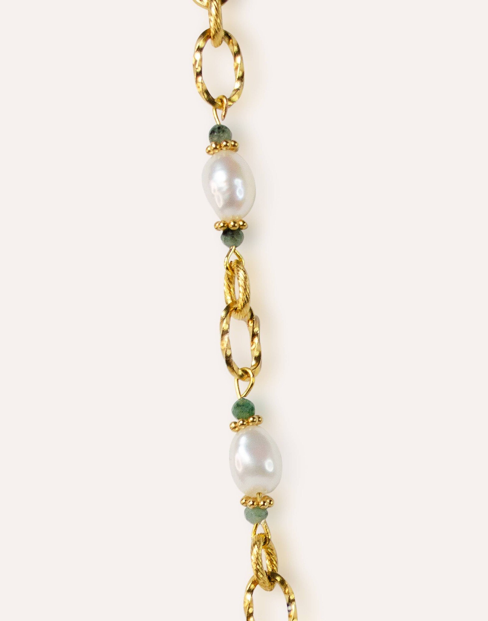 Stainless steel choker necklace with cultured pearl and emerald  - ATHEA | Gloria Balensi Paris jewelry