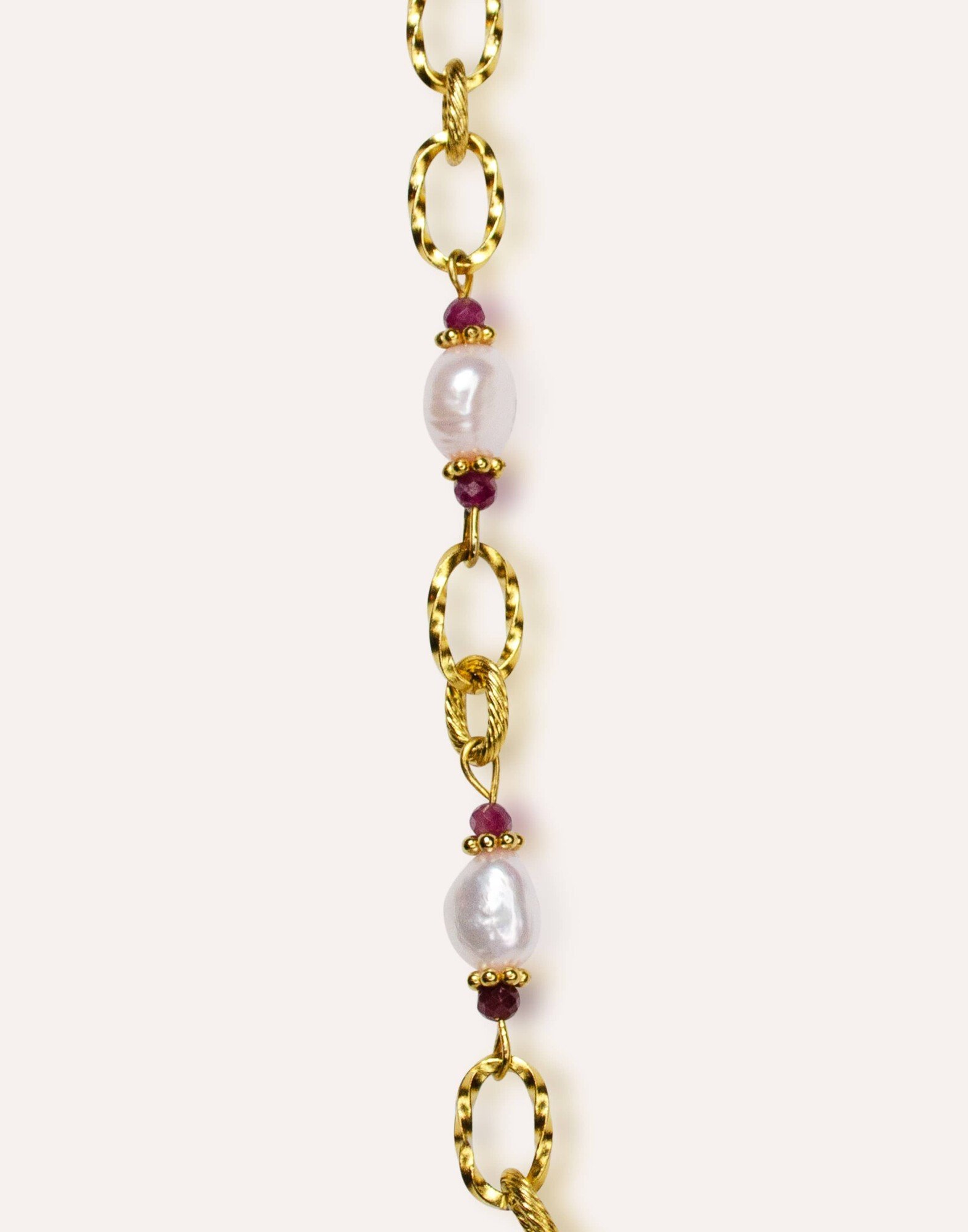 Collier ras de cou perles de culture roses pâles, rubellite, acier inoxydable – ATHEA | Gloria Balensi Paris bijoux