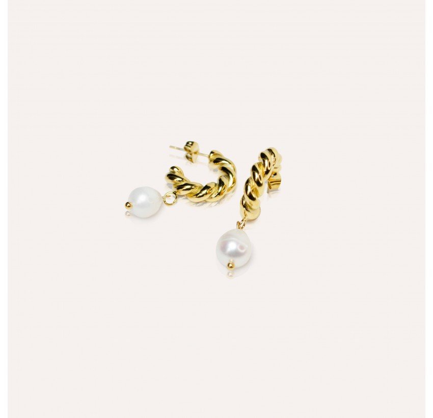 Twisted Creoles with Cultured Pearls - LANA -Style and Parisian Craftsmanship|Gloria Balensi
