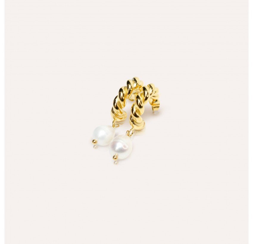 Twisted Creoles with Cultured Pearls - LANA -Style and Parisian Craftsmanship|Gloria Balensi