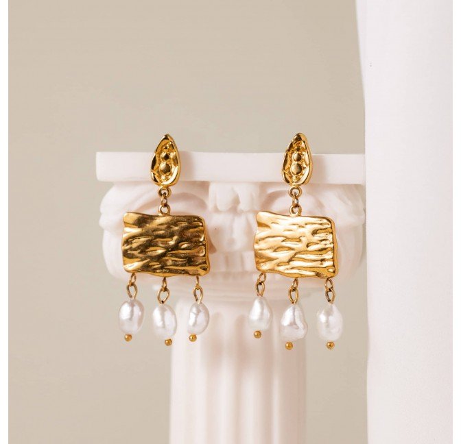 Boucles d’oreilles pendantes perles de culture - NÉA| Gloria Balensi Paris