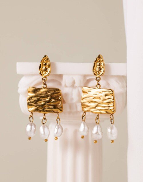 Boucles d’oreilles pendantes perles de culture - NÉA| Gloria Balensi Paris
