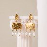 Cultured pearl dangling earrings - NÉA